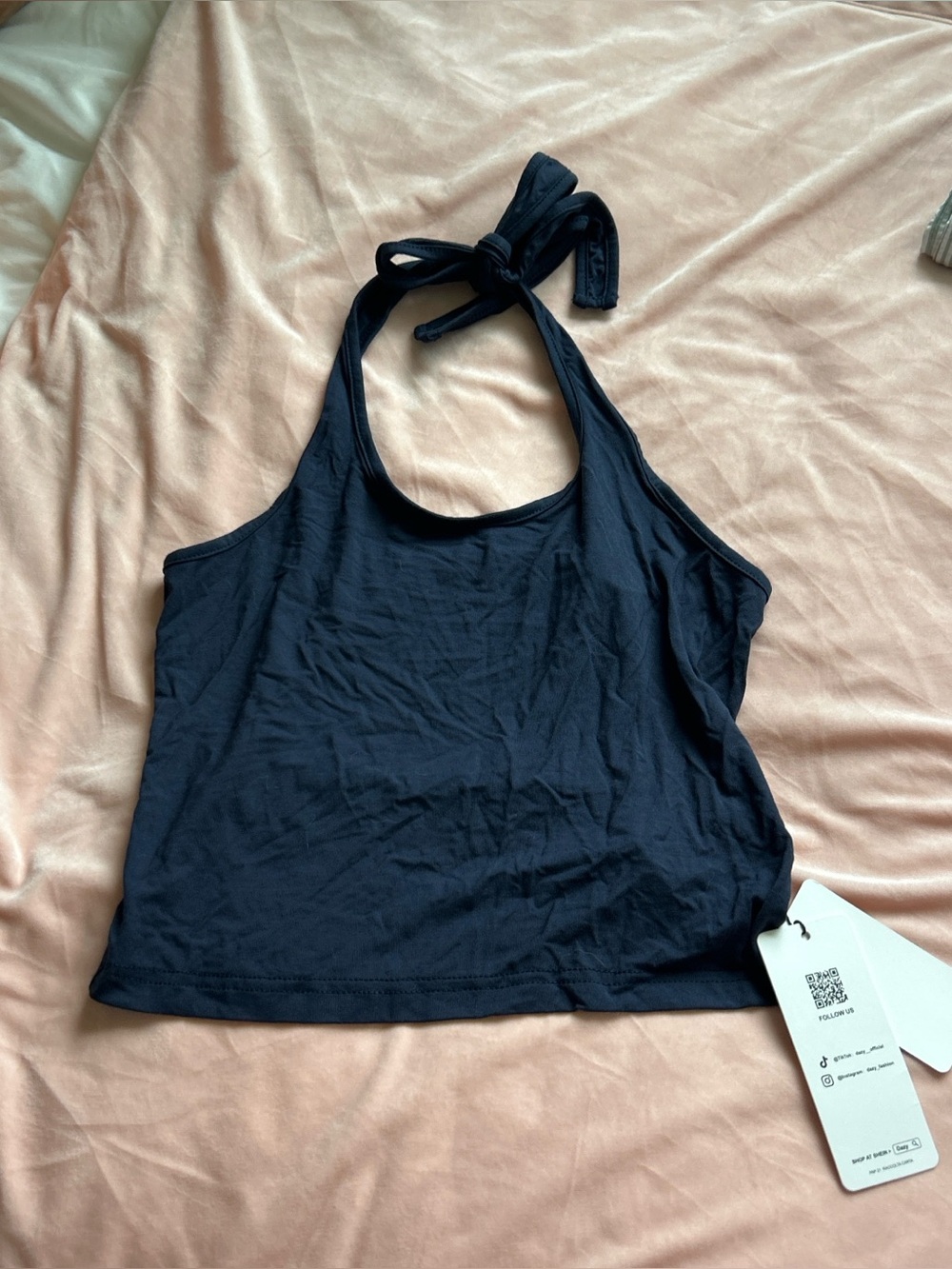 Dazy navy blue halter neck top